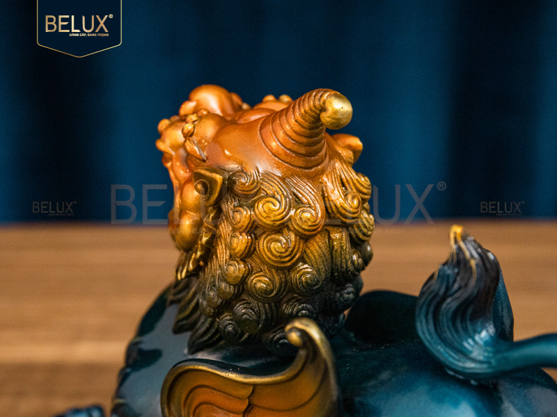 Đôi tượng tỳ hưu bằng đồng decor dài 18cm